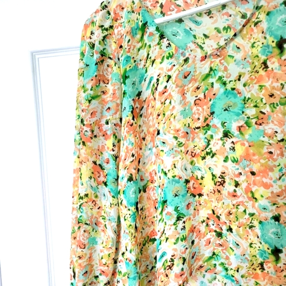 Philosophy Women's Pull-Over Sheer Floral Blouse Size S - Picture 5 of 13